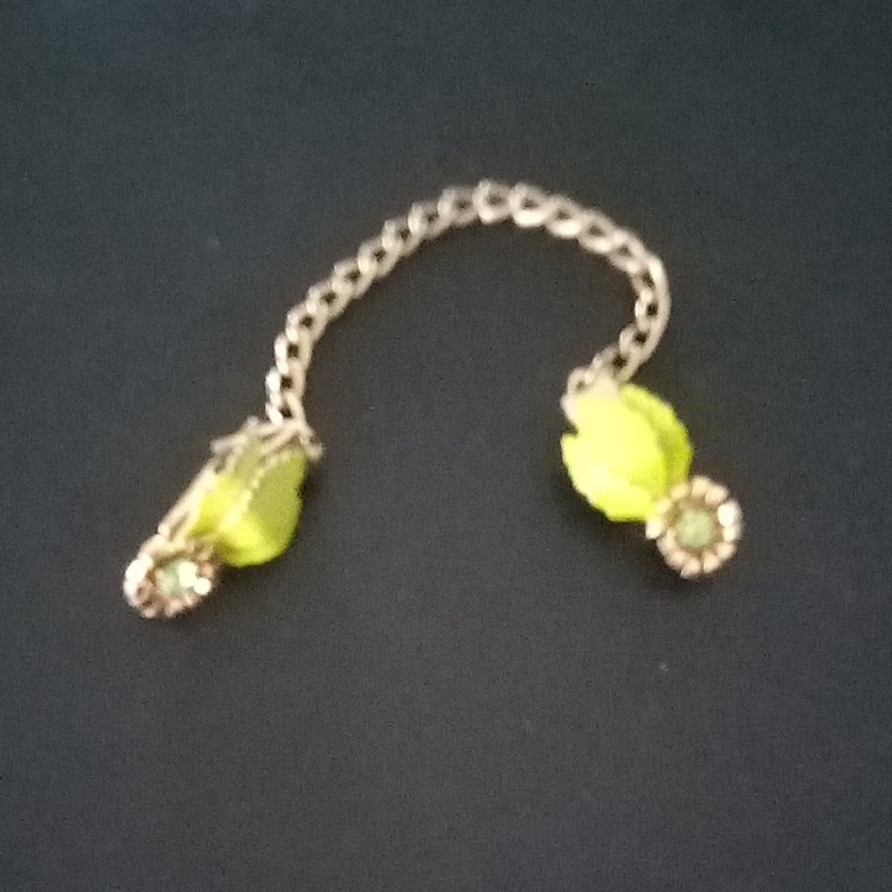 Women's Lime Green Crystal Sweater Clip